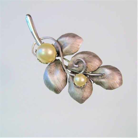 Vintage Bond Boyd Sterling Leaf Branch Brooch - Picture 1 of 8